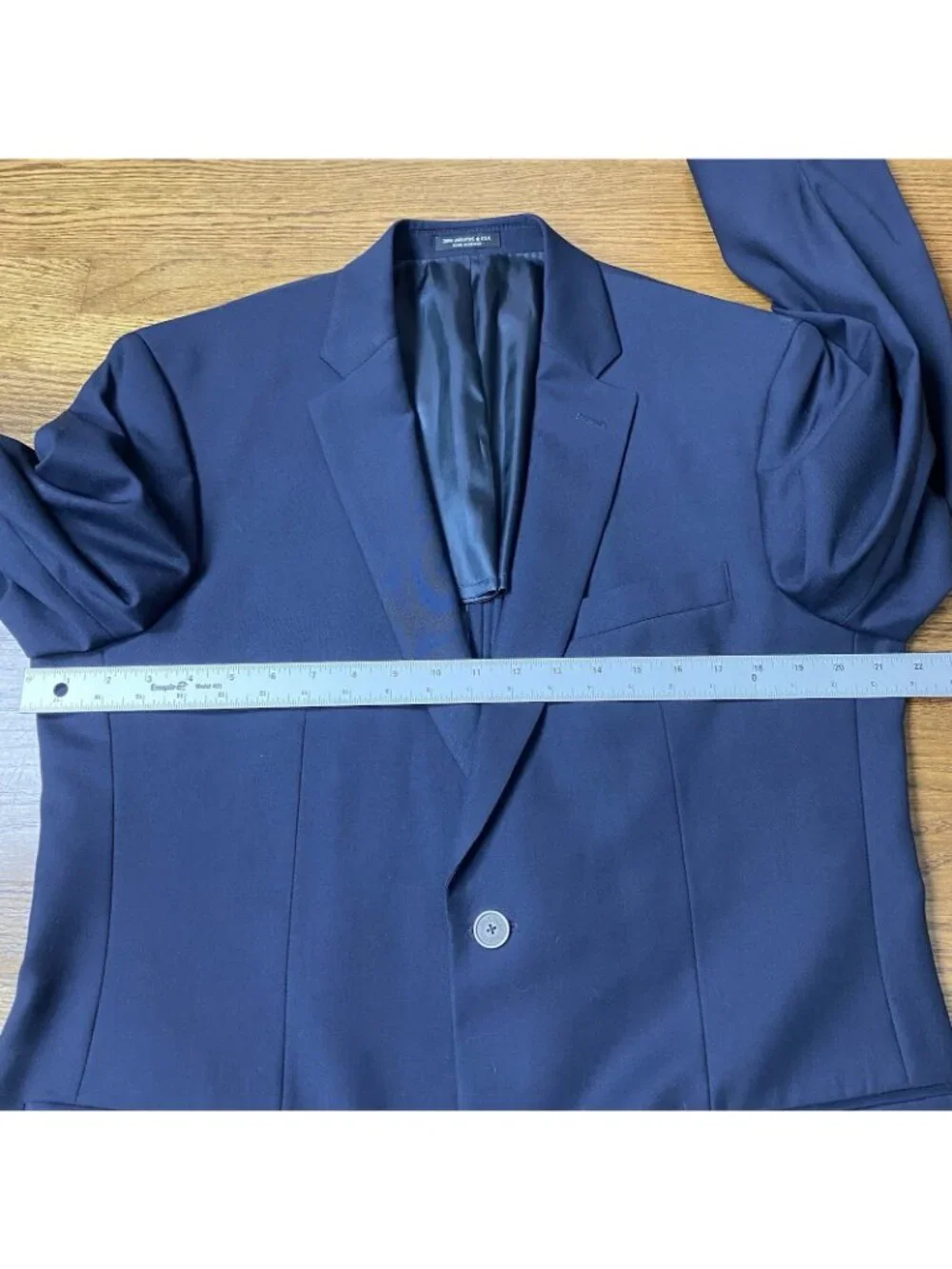 John Varvatos Explorer Travel Blazer Men 42L Single Needle Wool Navy Blue Twill